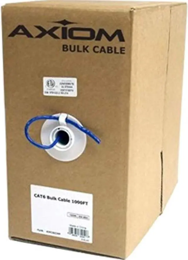 Alt view image 4 of 6 - Axiom C6ABCS-B1000-AX Cable - 1000 Ft - Utp - Cat 6A - Ieee 802.3An - Stranded - Blue