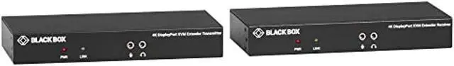 Main image of black box kvm extender kit over fiber - 4k30, single-head, displayport, usb 2.0 hub, seria