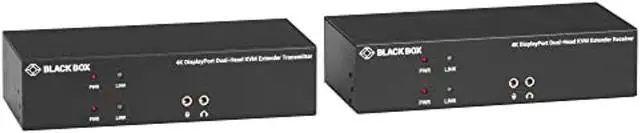 Alt view image 5 of 8 - Black Box KVX Series KVXLCDPF-200 KVM Extender over Fiber - 4K, Dual-Head, DisplayPort, USB 2.0, Serial, Audio, Local Video