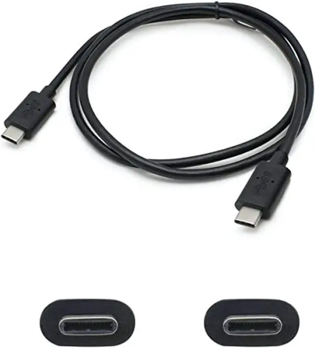 Main image of addon 6ft usb 3.1 (c) male to male black cable - 6 ft usb-c data transfer cable for macbook, notebook, pc, mouse, keyboard, external hard drive, flash drive - first end: 1 x type c male usb - second