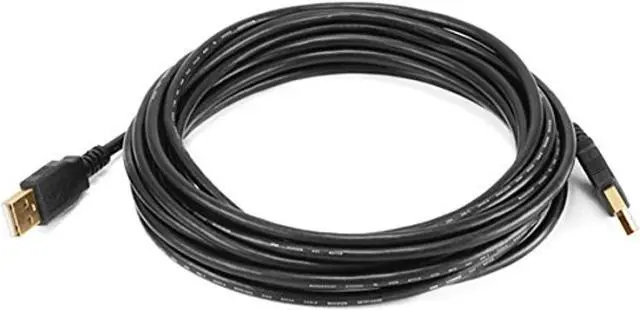 Alt view image 4 of 8 - Monoprice USB 2.0 Cable - 15 Feet - Black | USB Type-A Male to USB Type-A Male, 28/24AWG, Gold Plated for Data Transfer Hard Drive Enclosures, Printers, Modems, Cameras and More!