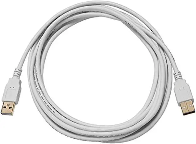 Alt view image 3 of 7 - Monoprice USB 2.0 Cable - 10 Feet - White | USB Type-A Male to USB Type-A Male, 28/24AWG, Gold Plated, 480 Mbps