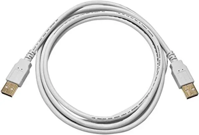 Alt view image 3 of 7 - Monoprice USB 2.0 Cable - 6 Feet - White | USB Type-A Male to USB Type-A Male, 28/24AWG, Gold Plated, 480 Mbps