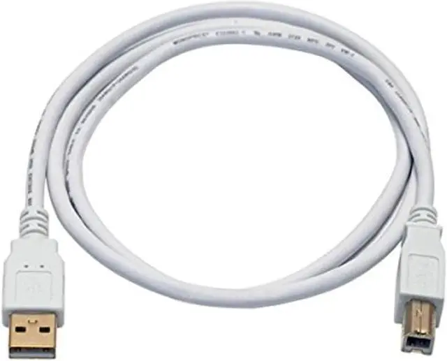 Alt view image 4 of 7 - Monoprice USB 2.0 Cable - 3 Feet - White | USB Type-A Male to USB Type-B Male, 28/24AWG, Gold Plated