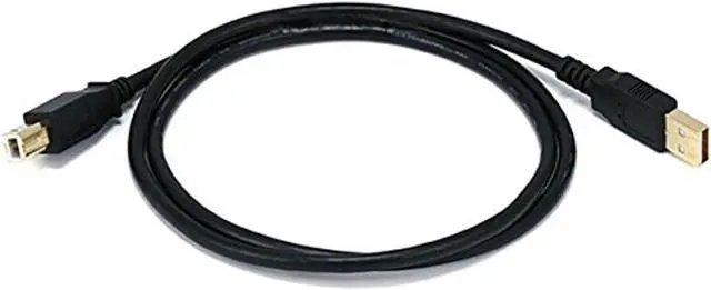 Alt view image 6 of 9 - Monoprice USB 2.0 Cable - 3 Feet - Black | USB Type-A Male to USB Type-B Male, 28/24AWG, Gold Plated