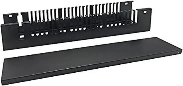 Alt view image 6 of 7 - Monoprice 2U 19in Metal Rackmount Cable Management Panel, Protects Cables, Promotes Good Airflow, Easy Grouping of Cables, Cable Organization