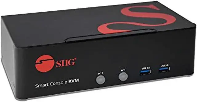 Alt view image 9 of 11 - SIIG 2-Port DVI Dual-Link Smart Console KVM Switch with USB 3.0 and Multimedia Ports