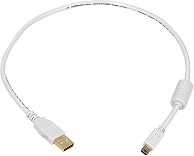 Alt view image 5 of 5 - Monoprice USB 2.0 Cable - 1.5 Feet - White | USB Type-A to USB Mini-B 2.0 Cable - 5-Pin, 28/24AWG, Gold Plated