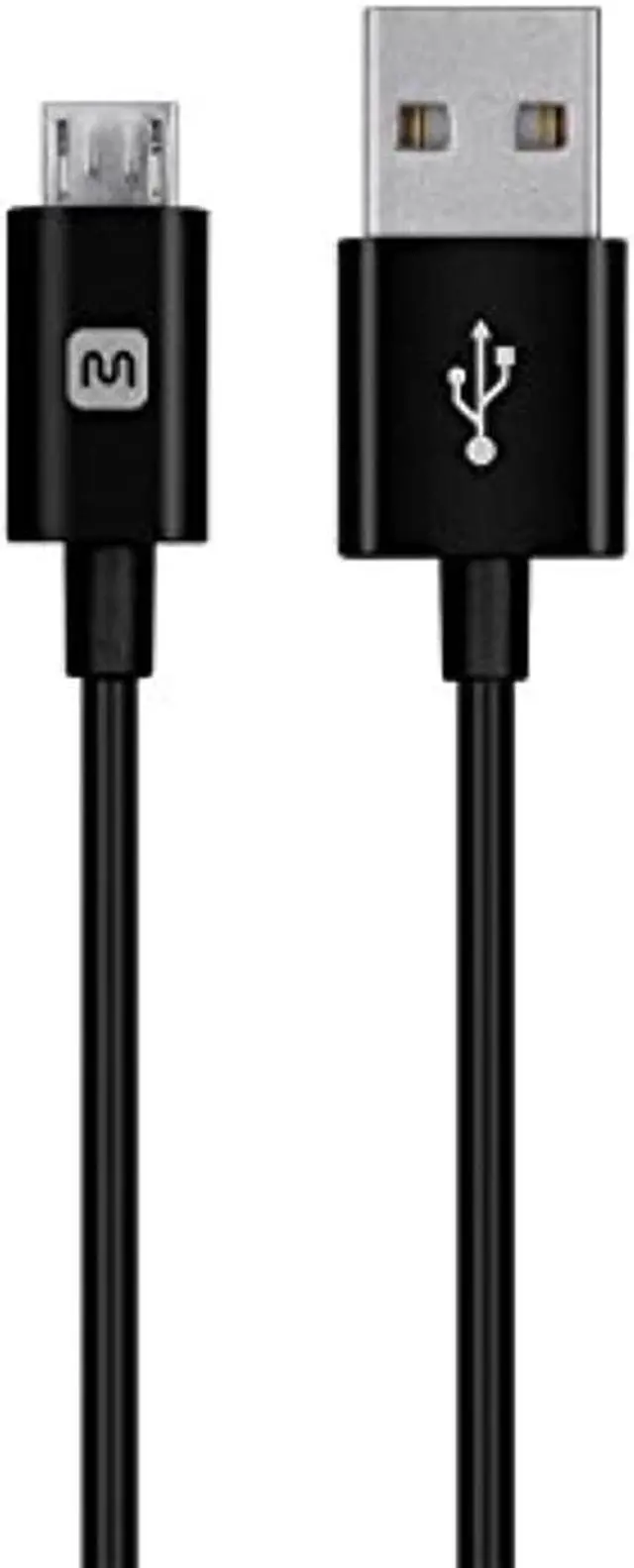 Alt view image 8 of 13 - Monoprice USB-A to Micro B Cable - 6 Feet - Black, Polycarbonate Connector Heads, 2.4A, 22/30AWG - Select Series