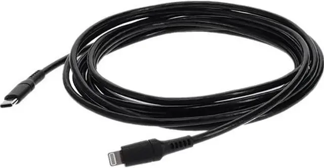 Alt view image 4 of 5 - AddOn 9.8ft USB 3.1 Type C Male to Lightning Male Sync & Charge Black Cable