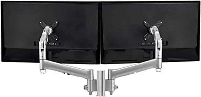 Alt view image 2 of 9 - Atdec dual dynamic monitor arm desk mount - Flat and Curved up to 32in - VESA 75x75, 100x100
