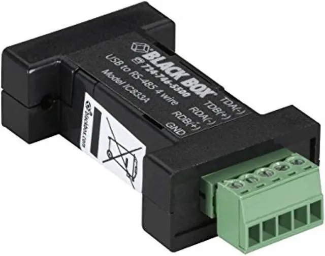 Main image of black box usb 2.0 to rs485 4-wire converter, terminal block, 1-port