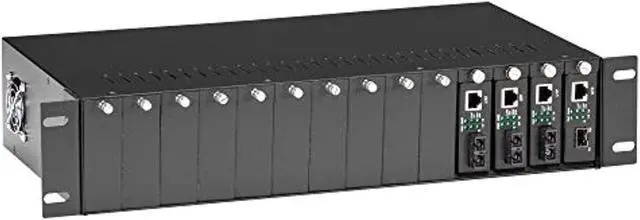 Alt view image 7 of 8 - Black Box LHGC-RACK Copper to Fiber Media Converter Chassis - 2U 14-Slot