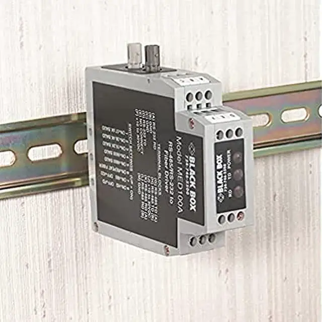 Alt view image 7 of 8 - Black Box Din Rail Rs-232/rs-485 To Fiber Driver