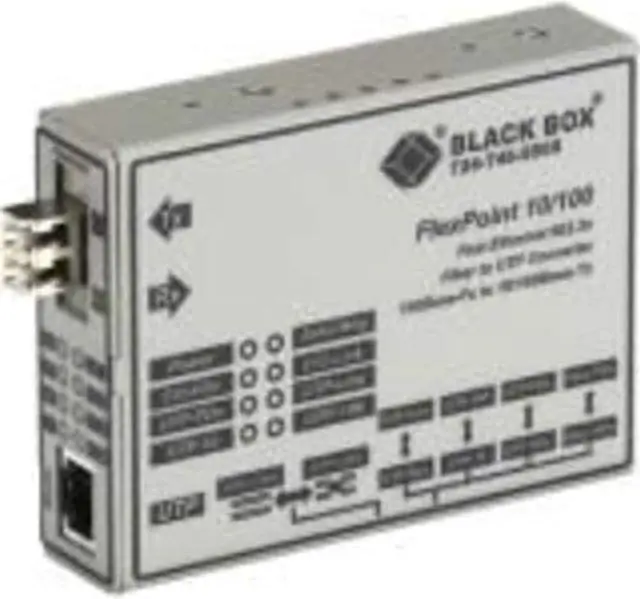 Alt view image 7 of 7 - Black Box FlexPoint LMC100A-SMLC-R2 Transceiver/Media Converter