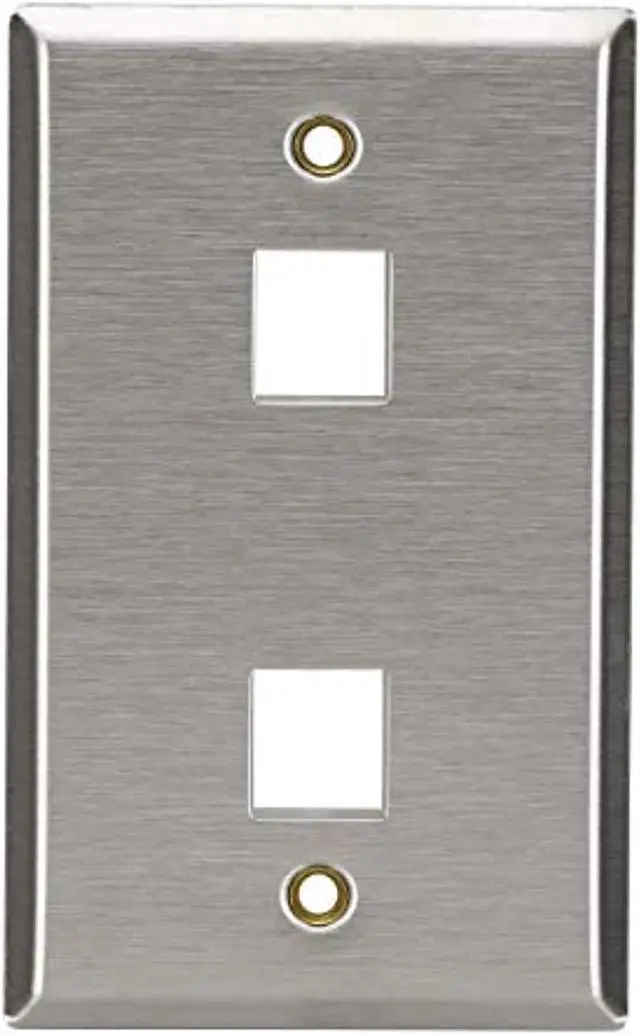 Alt view image 7 of 9 - Black Box WP371 Keystone Wallplate - Stainless Steel, Single-Gang, 2-Port