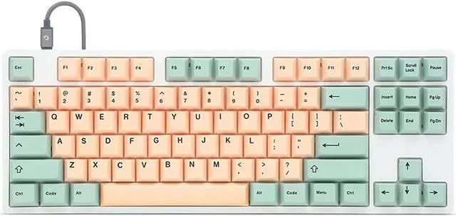 Main image of drop expression series - matcha summer tenkeyless mechanical keyboard, gateron yellow switches, white entr anodized aluminum case, white backlighting, usb-c, pbt cherry keycaps, tkl layout