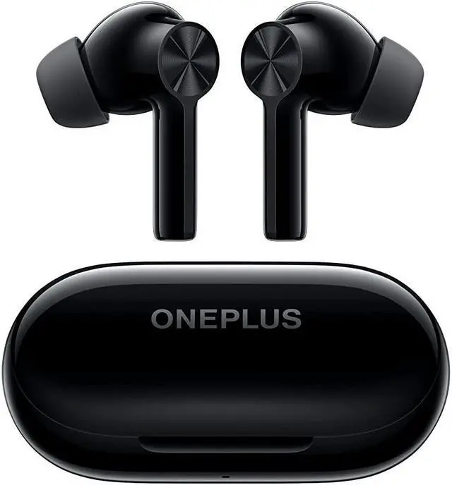 Main image of oneplus buds z2 true wireless earbud headphones-touch control with charging case,active noise cancellation,ip55 waterproof stereo earphones for home,sport, obsidian black