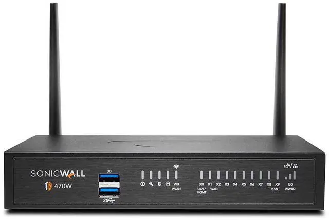 Main image of SonicWall TZ470W Wireless Firewall (Gen 7) w/ Secure Upgrade Plus (3-Year Essential Protection Security Suite) and 1 Year CSE | 03-SSC-3017