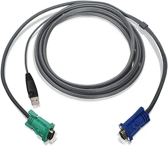 Main image of iogear usb kvm cable, 10 feet, g2l5203u, dark gray