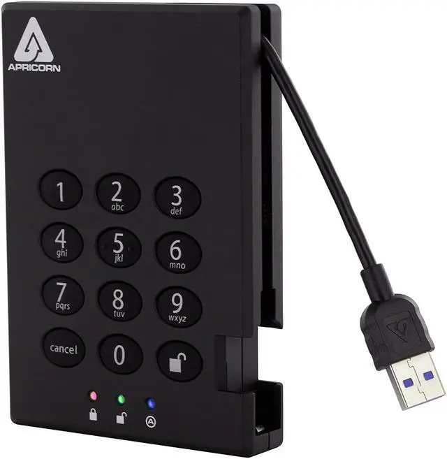 Alt view image 9 of 9 - Apricorn Aegis Padlock A25-3PL256-S8000 8 TB Solid State Drive External USB 3.0 A253PL256S8000