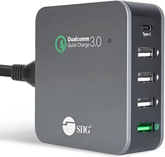 Alt view image 10 of 11 - SIIG AC-PW1714-S1 5Port Smart USB Charger Blk