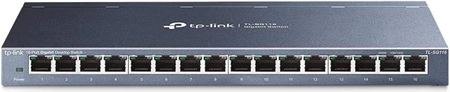 Alt view image 8 of 16 - TP-Link 16 Port Hub 10/100/1000Mbps Desktop Gigabit Metal Housing No Setting Required Wall Mount Switching Hub TL-SG116