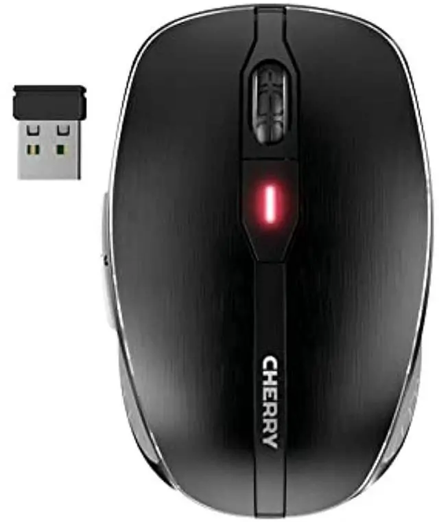 Alt view image 14 of 14 - CHERRY MW 8C ADVANCED Rechargeable Wireless Mouse - Laser - Wireless - Bluetooth - 2.40 GHz - Yes - Black - USB - 3200 dpi - Scroll Wheel - 6 Button(s) - Symmetrical