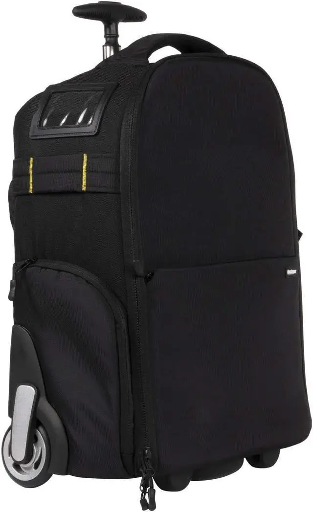 Alt view image 2 of 8 - deco gear 3-in-1 travel camera case - waterproof and shockproof rolling camera backpack - three methods of transport - wheeled trolley, backpack, carry on bag
