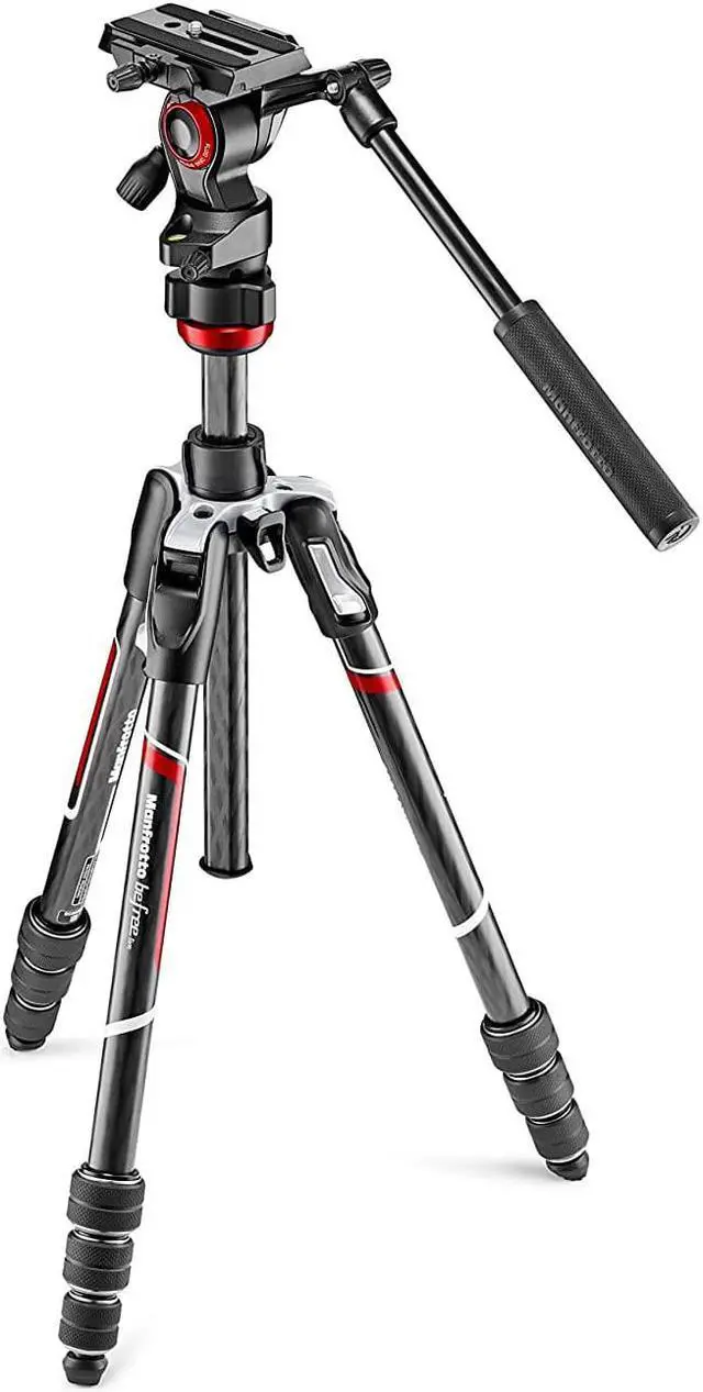 Alt view image 18 of 20 - Manfrotto Befree Live Carbon Fiber Video Tripod Kit with Video Head & Case