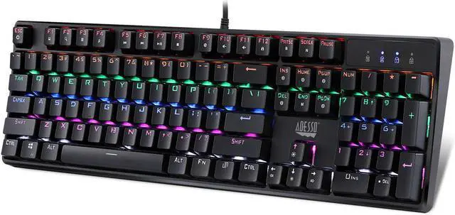 Alt view image 15 of 15 - Adesso Multi-Color Illuminated Mechanical Gaming Keyboard
