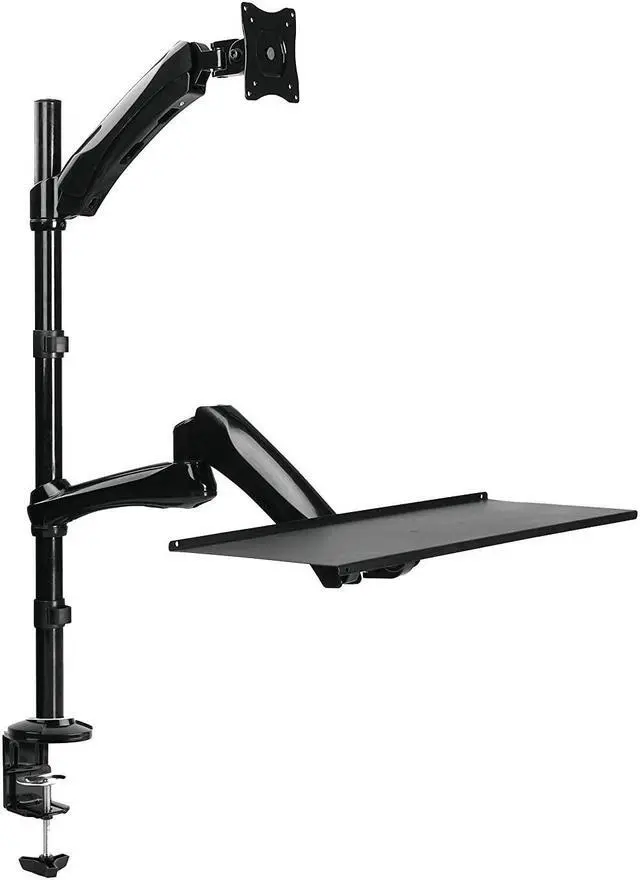 Alt view image 5 of 5 - TygerClaw Single Monitor Sit-Stand Workstation TYDS14011