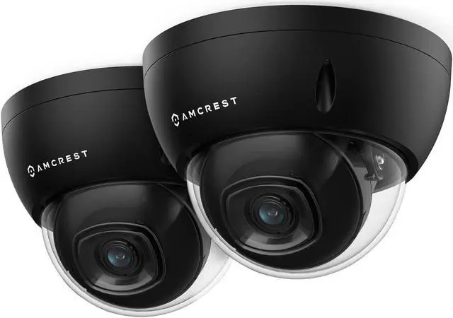 Main image of amcrest 2-pack 5mp poe camera, outdoor vandal dome security poe ip camera, 5-megapixel, 98ft nightvision, 2.8mm lens, ip67, ik10 resistance, microsd 256gb (sold separately) (ip5m-d1188eb-28mm)
