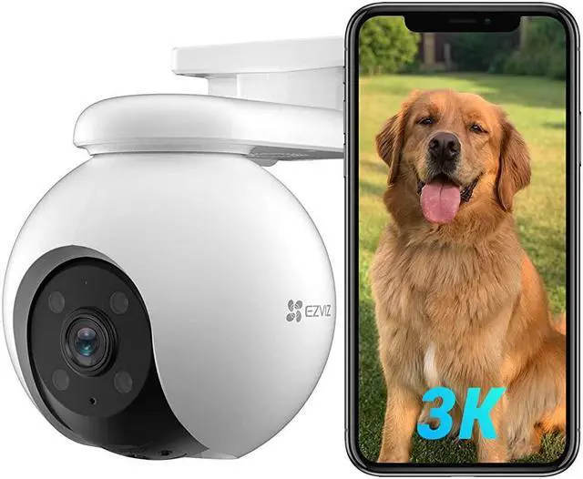 Main image of ezviz outdoor auto-zoom tracking camera, 3k, 12 pre-set dots tracking,360 visual coverage,waving-hand recognition, color night vision, ai-powered person & vehicle detection, two-way talk | h8 pro 3k