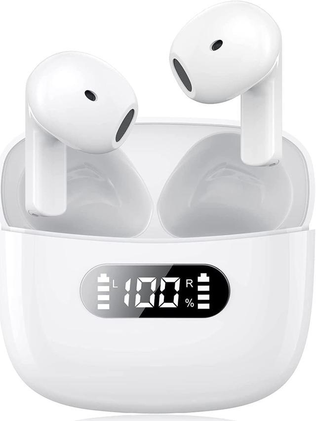 bluetooth headphones wireless earbuds for iphone/android, noise & touch control bluetooth 5.2 earphones with charging case compatible with iphone 14/13/12/11/se/x/8/7/ipad/android - white Headphones & Accessories - Newegg.com