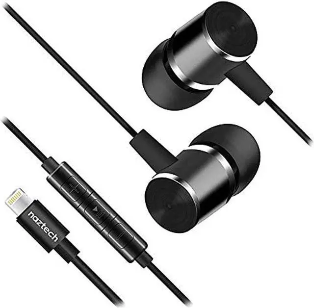 Alt view image 6 of 7 - Naztech 14203 Platinum MFi Lightning Earphones - Black