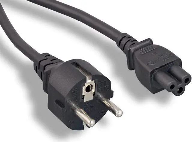 Alt view image 2 of 7 - Monoprice Power Cord - 6 Feet - Black | 2-Prong, CEE 7/7 SCHUKO (Europe) to IEC 60320 C5, 18AWG, 10amps