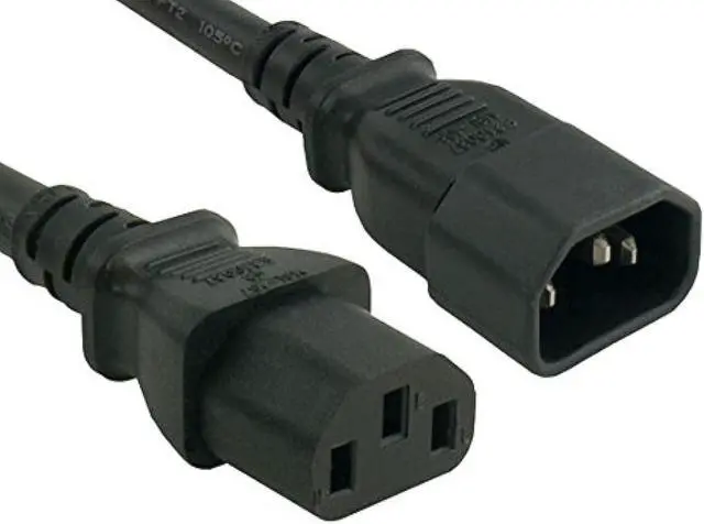 Main image of cable leader 14 awg computer power extension cord (iec320 c13 to iec320 c14) ul listed (1 foot (1 pack))