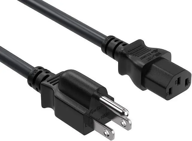 Main image of cable leader shielded 6 ft 18 awg power cord nema 5-15p to iec320 c13 for computer, tv
