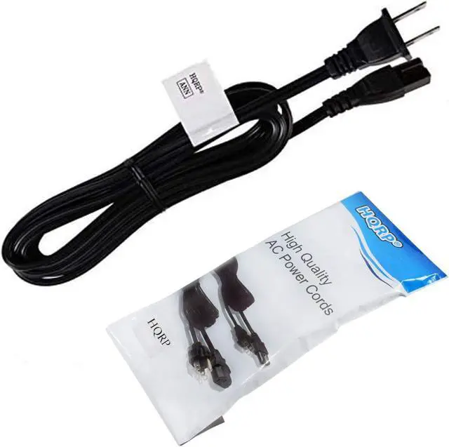 Alt view image 4 of 4 - HQRP AC Power Cable Cord, 10 ft Long for VIZIO E-Series E500d-A0 E500dA0 E500i-A0 E500iA0 E500i-B1 E500iB1 E550i-A0 E550iA0 E550i-B2 E550iB2 LED LCD HDTV Smart TV Mains Cable + Euro Plug Adapter