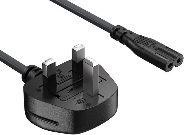 Main image of cable leader 6ft 18 awg england / uk notebook power cord, non-polarized, with fuse (iec-320-c7 to uk plug bs1363-1/a)