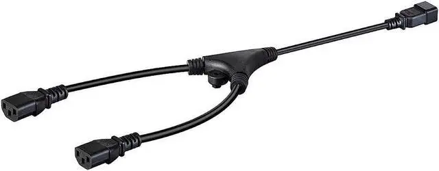 Alt view image 7 of 7 - Monoprice Heavy Duty Splitter Power Cord - 2 Feet - Black | IEC 60320 C20 to 2x IEC 60320 C13, 14AWG, 15A, SJTW, 100-250V