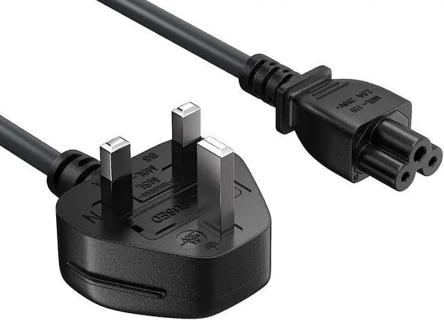 Alt view image 2 of 8 - cable leader 6ft 18 awg england notebook power cord, polarized, with fuse iec320c5 to uk plug bs13631/a