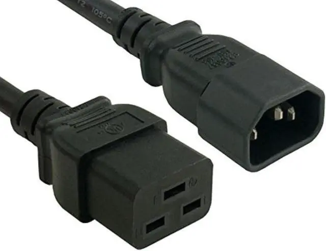 Main image of cable leader 14 awg 15a 250v heavy duty power cord iec320 c14 to iec320 c19 (10 ft)