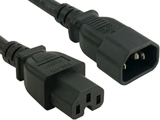 Main image of cable leader 14 awg 15a 250v power cord (iec320 c14 to iec320 c15) ul listed (15 foot (1 pack))