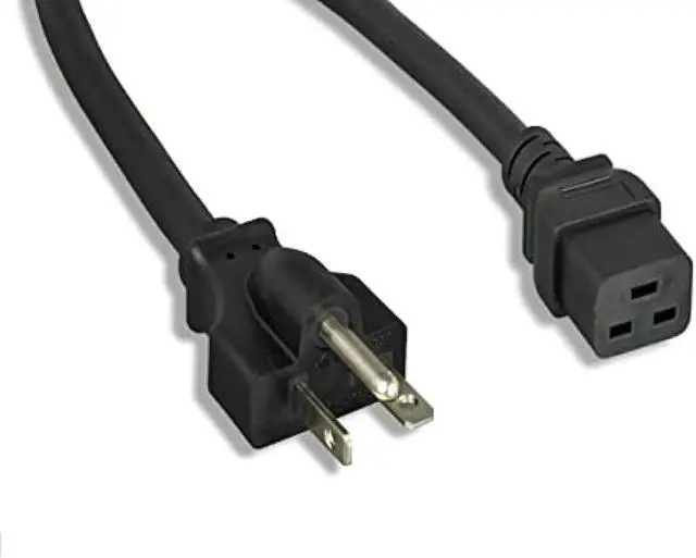 Alt view image 7 of 7 - Monoprice Heavy Duty Extension Cord - 8 Feet - Black | NEMA 6-20P to IEC 60320 C19, 12AWG, 20A, 125V, For High-Performance Computers and Network Devices