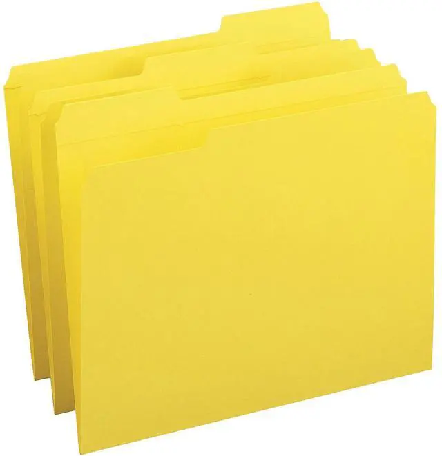 Alt view image 5 of 6 - Business Source Folders, 1/3-Cut Reinforced Tab, Yellow, 100/Box (BSN03173)