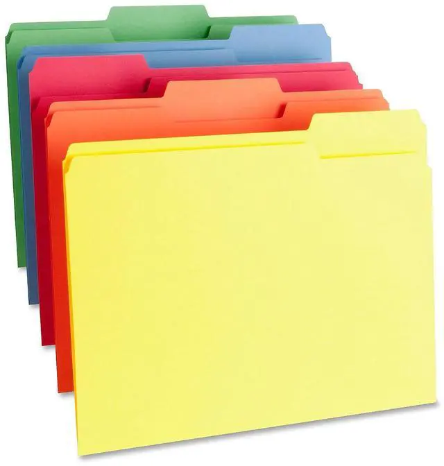Alt view image 5 of 5 - Business Source Color File Folder 1-Ply 1/3 Cut Tabs Letter 100/BX AST 65780