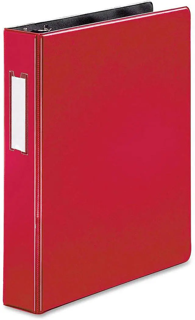 Alt view image 4 of 4 - Business Source Slanted D-Ring Binder w/LBL HLD 1-1/2" Red 33128
