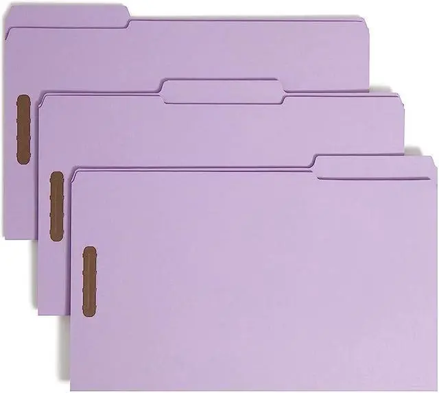 Alt view image 10 of 10 - Smead Colored Top-Tab Fastener File Folders - Legal - 8 1/2" x 14" Sheet Size - 2 Fastener(s) - 1/3 Tab Cut - Top Tab Lo